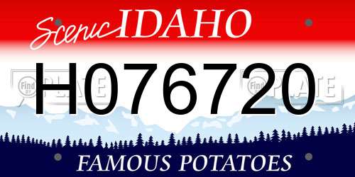 H076720 Idaho License Plate