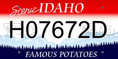 H07672D Idaho License Plate