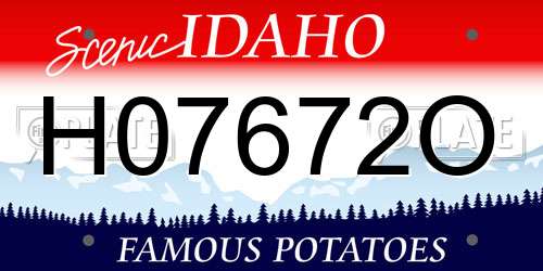 H07672O Idaho License Plate