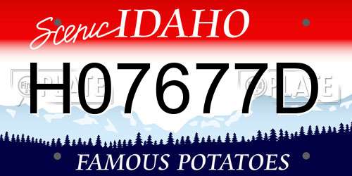 H07677D Idaho License Plate