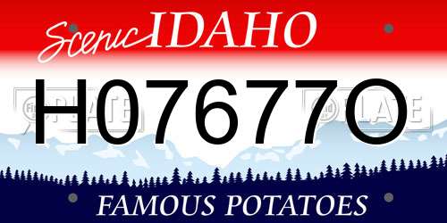 H07677O Idaho License Plate