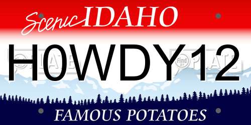 H0WDY12 Idaho License Plate