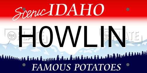 H0WLIN Idaho License Plate