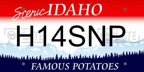 H14SNP Idaho License Plate