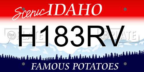 H183RV Idaho License Plate