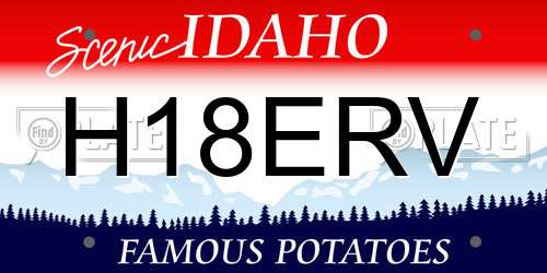 H18ERV Idaho License Plate