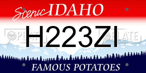 H223ZI Idaho License Plate