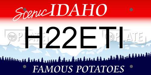 H22ETI Idaho License Plate