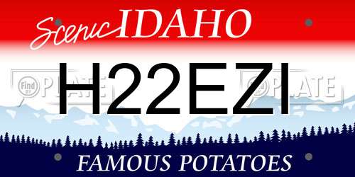 H22EZI Idaho License Plate