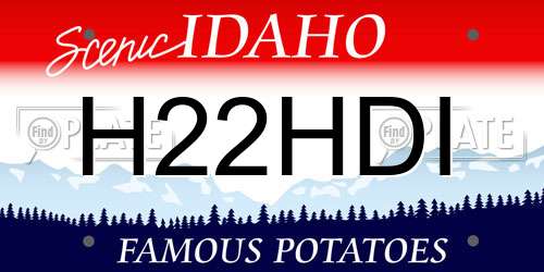H22HDI Idaho License Plate
