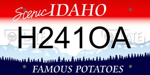 H241OA Idaho License Plate