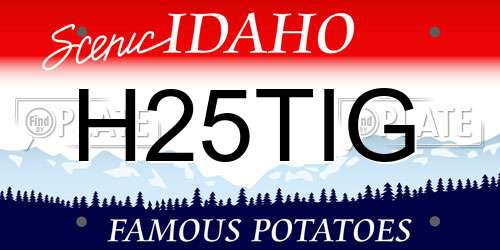 H25TIG Idaho License Plate