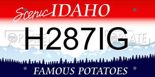 H287IG Idaho License Plate