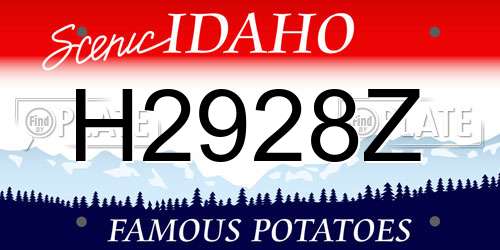 H2928Z Idaho License Plate