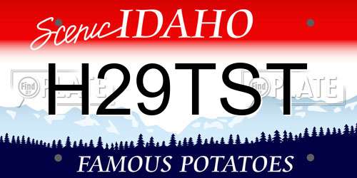H29TST Idaho License Plate