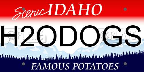 H2ODOGS Idaho License Plate