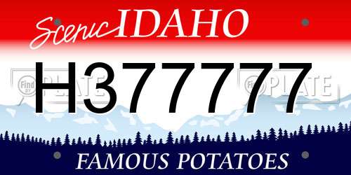 H377777 Idaho License Plate