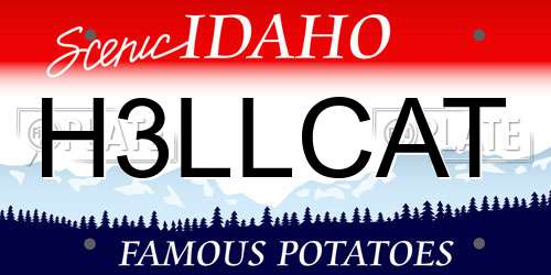 H3LLCAT Idaho License Plate