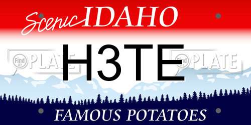 H3TE Idaho License Plate