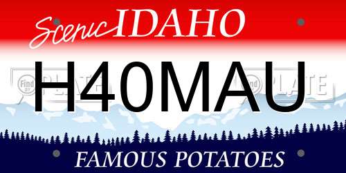 H40MAU Idaho License Plate
