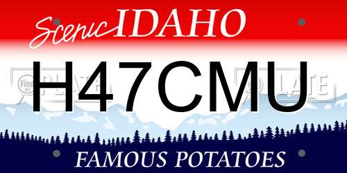 H47CMU Idaho License Plate