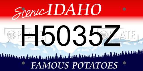 H5035Z Idaho License Plate