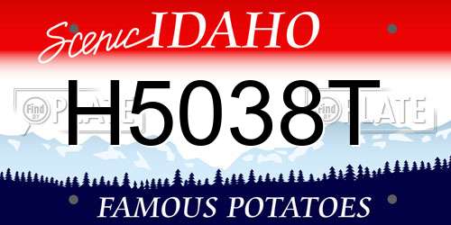 H5038T Idaho License Plate