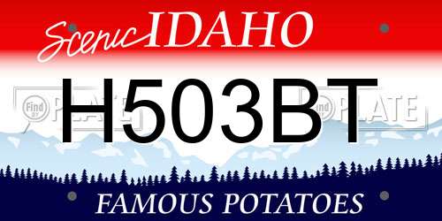 H503BT Idaho License Plate