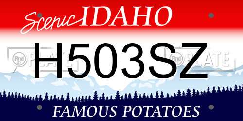 H503SZ Idaho License Plate