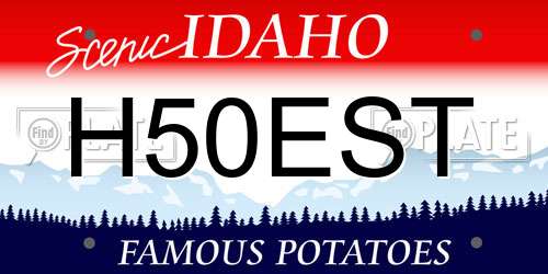 H50EST Idaho License Plate