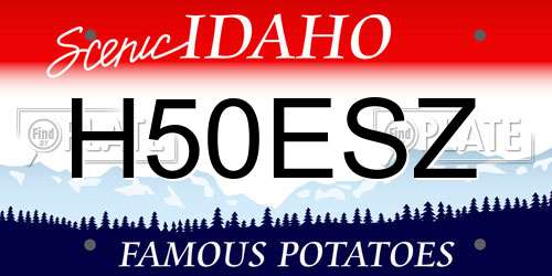 H50ESZ Idaho License Plate