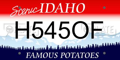 H545OF Idaho License Plate
