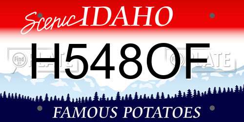 H548OF Idaho License Plate