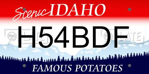 H54BDF Idaho License Plate