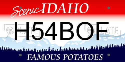 H54BOF Idaho License Plate