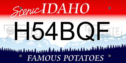 H54BQF Idaho License Plate