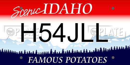 H54JLL Idaho License Plate