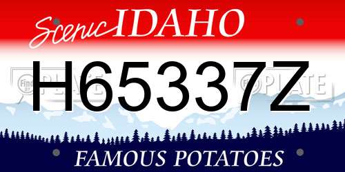 H65337Z Idaho License Plate