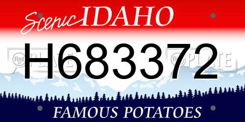 H683372 Idaho License Plate