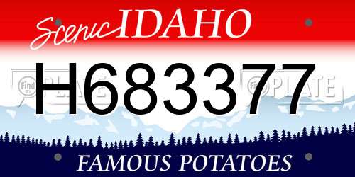 H683377 Idaho License Plate