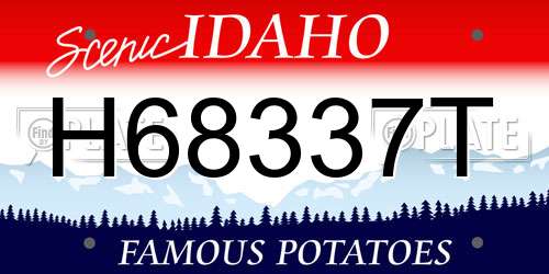 H68337T Idaho License Plate