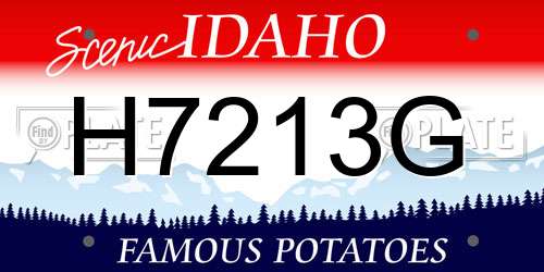 H7213G Idaho License Plate