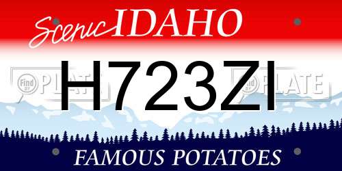 H723ZI Idaho License Plate