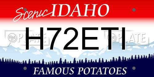 H72ETI Idaho License Plate