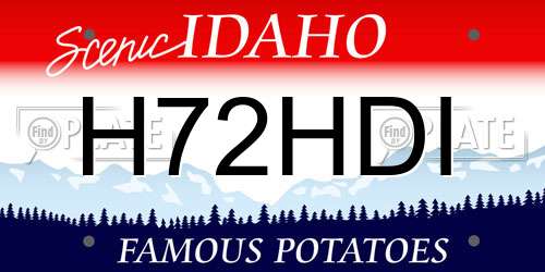 H72HDI Idaho License Plate