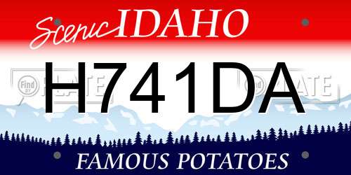 H741DA Idaho License Plate