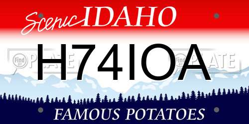 H74IOA Idaho License Plate