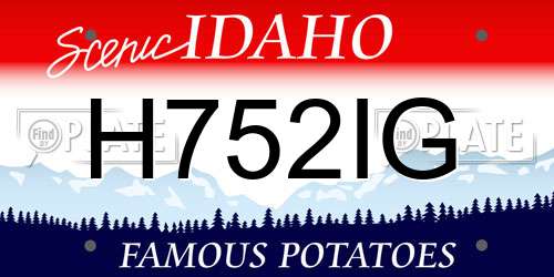 H752IG Idaho License Plate