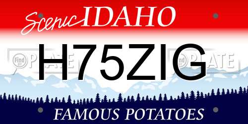 H75ZIG Idaho License Plate