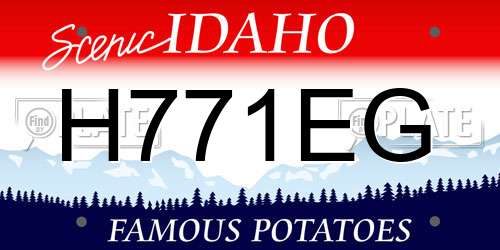 H771EG Idaho License Plate